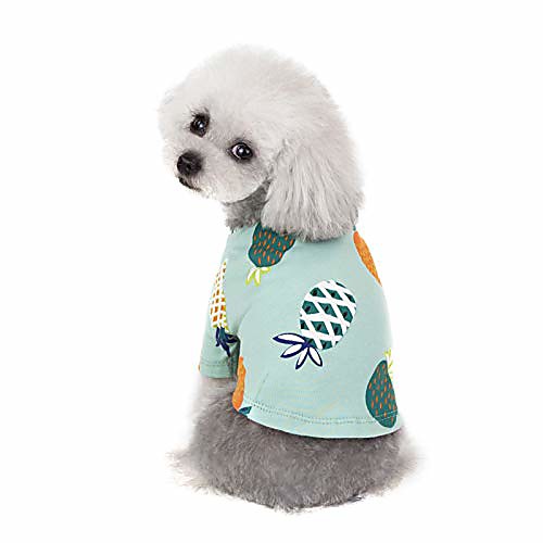 

pet puppy shirt, summer clothes cat simple pineapple print small dog vest dress costumes pet t-shirt breathable apparel