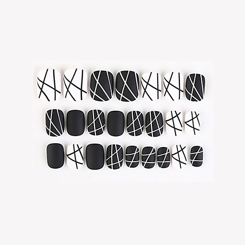 

24pcs New Geometric Series Fake Nail Finished Nail Art Patch Fake Nail Wearing Nail Art Nail Patch Color Nail Patch