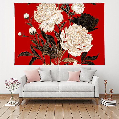 

Wall Tapestry Art Decor Blanket Curtain Hanging Home Bedroom Living Room Decoration Polyester Plant Flower Floral Blooming