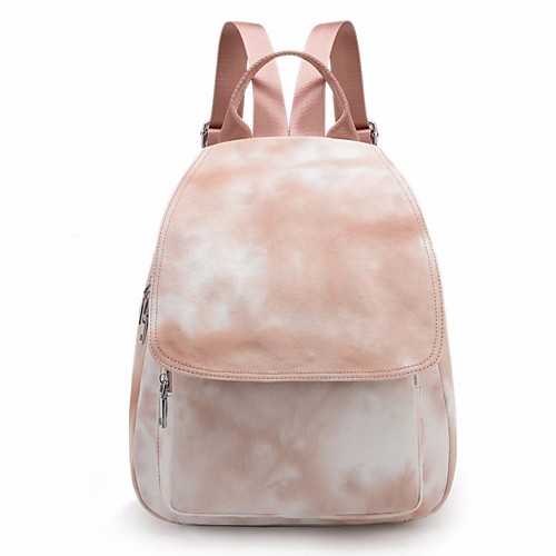 

Women's Girls' Polyester Canvas School Bag Mini Backpack Large Capacity Zipper Solid Color School Daily Backpack Blushing Pink