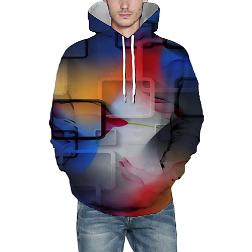 

Men's Pullover Hoodie Sweatshirt Graphic Abstract 3D Front Pocket Daily 3D Print 3D Print Casual Hoodies Sweatshirts Rainbow