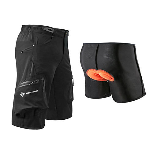 

KORAMAN Men's Cycling MTB Shorts Silicone Polyester Bike Shorts Baggy Shorts MTB Shorts Breathable 3D Pad Quick Dry Sports Solid Color Black / Army Green Mountain Bike MTB Road Bike Cycling Clothing