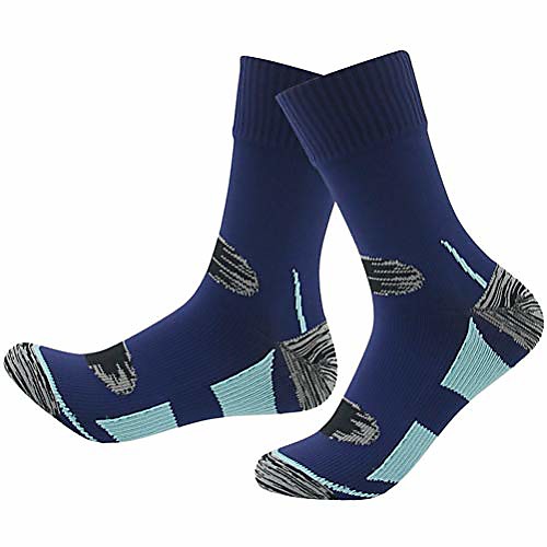 

mid calf waterproof socks, [sgs certified] men's ankle trail running highly breathable socks 1 pair navy large