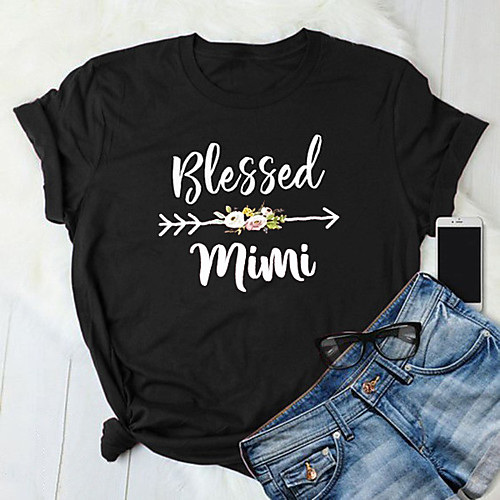 

blessed aunt t shirt women funny letter print floral graphic tees tops new aunt gift shirt tops gray