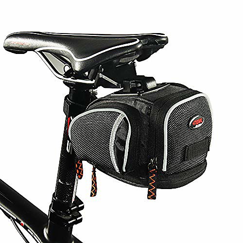 

bicycle y-series strap-on bicycle saddle bag waterproof, portable bike under seat bag, reflective stripes compact bicycle storage bag for road mountain folding bike