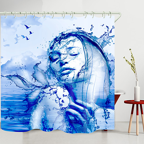 

Beautiful Girl Digital Printing Shower Curtain Shower Curtains Hooks Modern Polyester New Design