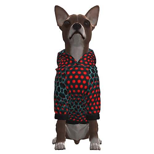 

Dog Hoodie Graphic Optical Illusion 3D Print Ordinary Fashion Casual / Daily Dog Clothes Puppy Clothes Dog Outfits Breathable Red Costume for Girl and Boy Dog Polyster S M L XL