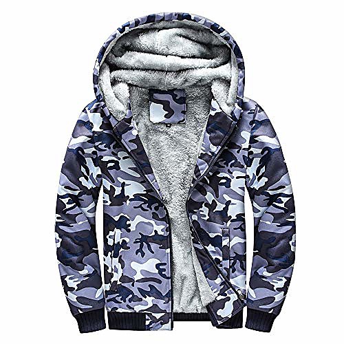 

Men's Hiking Fleece Jacket Winter Outdoor Lightweight Windproof Breathable Quick Dry Winter Jacket Top Fleece Fishing Climbing Camping / Hiking / Caving Camouflage Blue Army Green