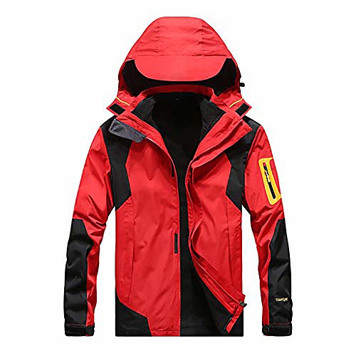 

men's snow jacket windproof waterproof ski jackets winter hooded mountain fleece outwear red