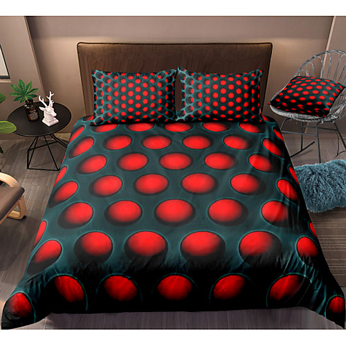 

3D Hole Print Honeycomb 3-Piece Duvet Cover Set Hotel Bedding Sets Comforter Cover with Soft Lightweight Microfiber For Holiday Decoration(Include 1 Duvet Cover and 1or 2 Pillowcases)