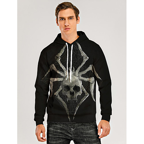 

Men's Pullover Hoodie Sweatshirt Animal Patterned Graphic 3D Front Pocket Daily 3D Print 3D Print Casual Hoodies Sweatshirts Black