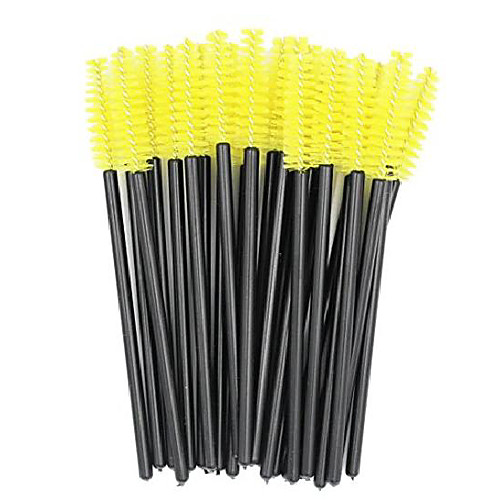 

disposable eyelash mascara brushes wands applicator makeup brush kits applicator spoolers lash extensions makeup tools, 100pcs (yellow)