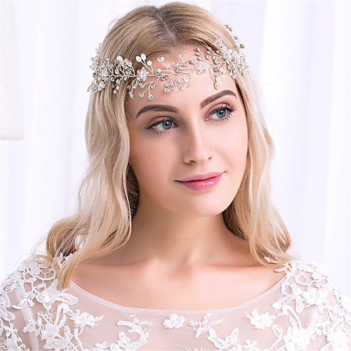 

Imitation Pearl / Rhinestone / Alloy Headpiece with Rhinestone / Faux Pearl 1 Piece Wedding Headpiece