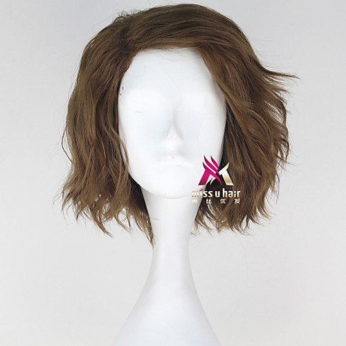 

Synthetic Wig Joker Joker Curly Asymmetrical Wig Short Brown Synthetic Hair 12 inch Men's Cosplay Cool Brown