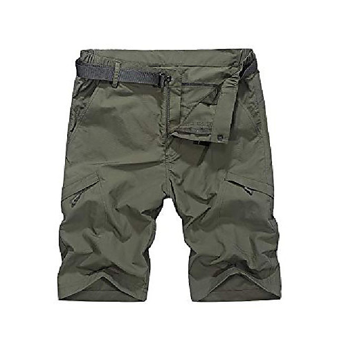 

men hiking casual quick dry short, lightweight cargo tatical zipper pockets camping travel shorts (5516 army green 32)