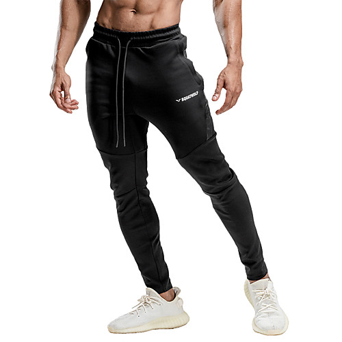 

Men's Sports & Outdoors Sporty Breathable Cycling Quick Dry Sports Fitness Gym Jogger Pants Pants Letter Full Length Sporty Drawstring Patchwork Black Red Green Gray