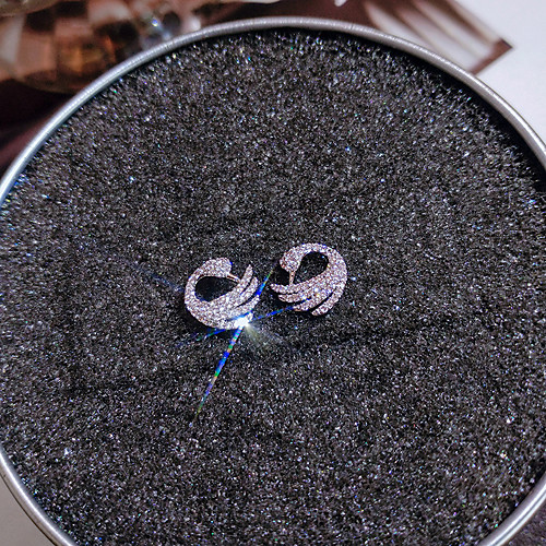 

Women's AAA Cubic Zirconia Stud Earrings Geometrical Bird Romantic Korean Cute Earrings Jewelry Silver For Wedding Prom Date 1 Pair