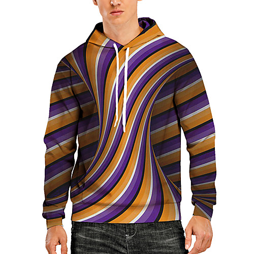 

Men's Pullover Hoodie Sweatshirt Graphic Optical Illusion 3D Print Daily 3D Print 3D Print Casual Hoodies Sweatshirts Purple