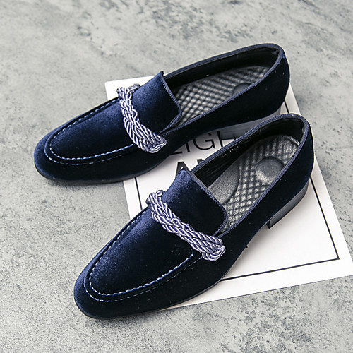 

Men's Loafers & Slip-Ons Business Daily Walking Shoes Suede Wear Proof Black Blue Green Fall Spring