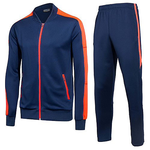 

Men's 2 Piece Full Zip Tracksuit Sweatsuit Athletic 2pcs Winter Long Sleeve Thermal Warm Breathable Soft Gym Workout Running Jogging Training Exercise Sportswear Normal Jacket Track pants Black