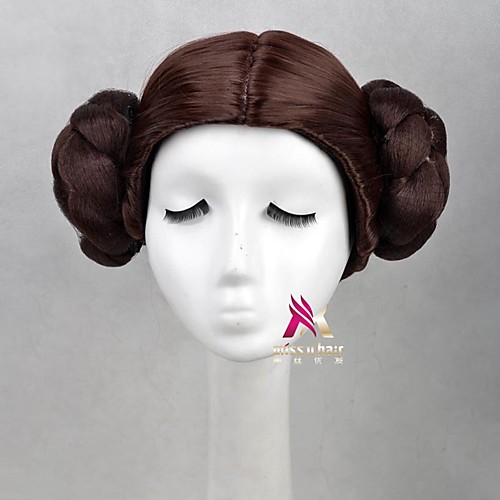 

Synthetic Wig Princesse Leia Leia Organa Solo Star Wars Curly Bob Wig Short Brown Synthetic Hair 12 inch Women's Cute Cosplay Brown