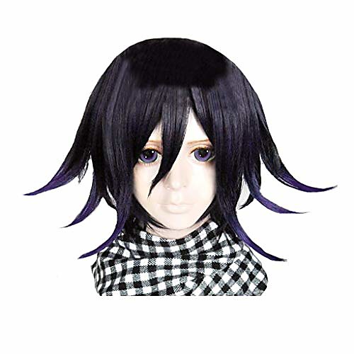 

ouma kokichi short wig cosplay costume dangan ronpa heat resistant synthetic hair men wigs