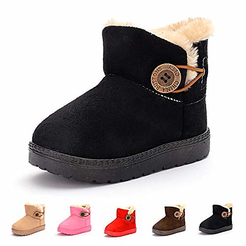 

kids girls boys pu waterproof zipper lace-up ankle boots (toddler/little kid/big kid) (5.5 m us toddler, a-rose red)