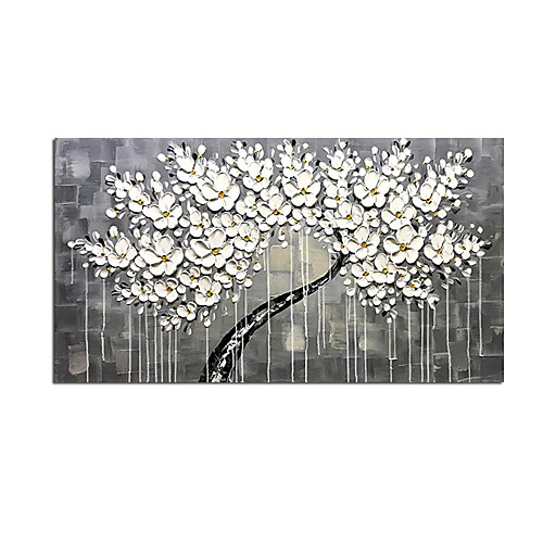 

100% Hand Painted Contemporary Art Oil Paintings on Canvas Modern Stretched and Framed Abstract 3D Flower Artwork Ready to Hang