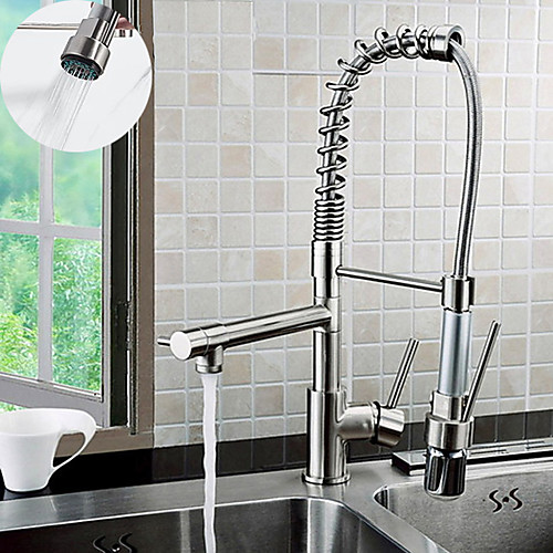 

Kitchen faucet - One Hole Chrome Pull-out / ­Pull-down Deck Mounted Contemporary Kitchen Taps