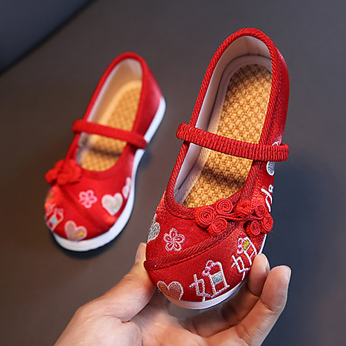 

Girls' Flats Espadrilles Cotton Little Kids(4-7ys) Big Kids(7years ) Daily Walking Shoes White Red Pink Spring Fall