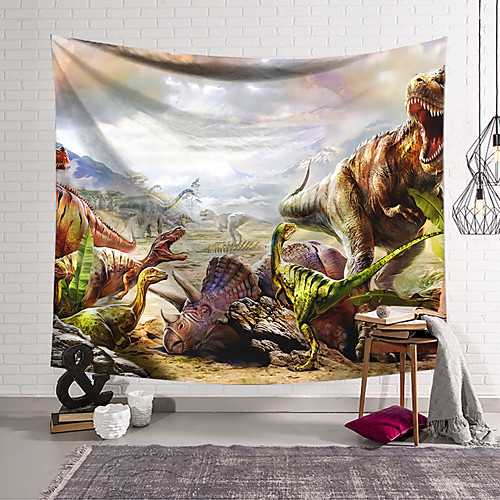 

Wall Tapestry Art Deco Blanket Curtain Hanging Home Bedroom Living Room Dormitory Decoration Polyester Fiber Animal Dinosaur Tyrannosaurus Triceratops Predator