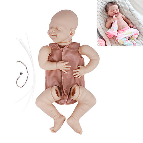 

20 inch Reborn Toddler Doll DIY Unpainted Reborn Baby Doll Kit Professional-Painting Kit Baby Boy April Hand Made Floppy Head No Eyelashes, Hair, Flesh Color Cloth Silicone Vinyl with Clothes and