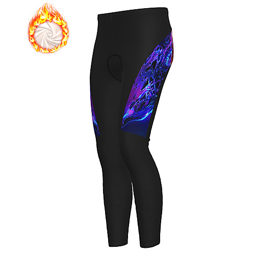 

21Grams Men's Cycling Tights Cycling Pants Winter Fleece Bike Tights Padded Shorts / Chamois Pants Thermal Warm Fleece Lining Breathable Sports Black Mountain Bike MTB Road Bike Cycling Clothing