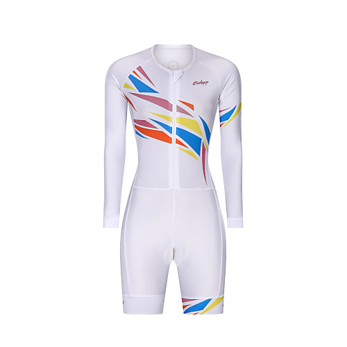 

Women's Men's Long Sleeve Triathlon Tri Suit White Bike Breathable Quick Dry Sports Graphic Mountain Bike MTB Road Bike Cycling Clothing Apparel / Stretchy / Athletic