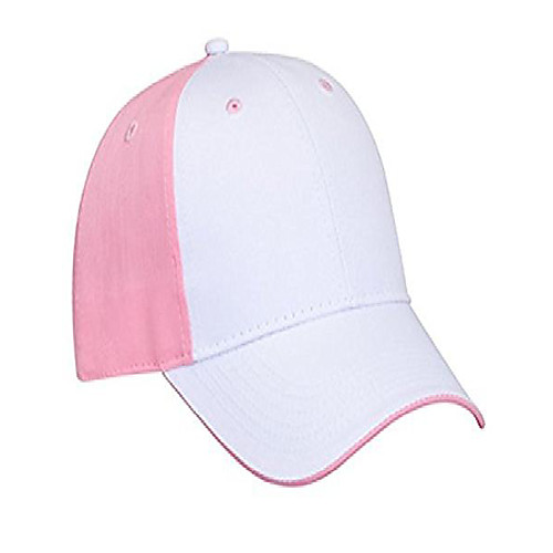 

cn twill flipped edge visor low profile pro style caps - wht/wht/pnk - by thetargetbuys