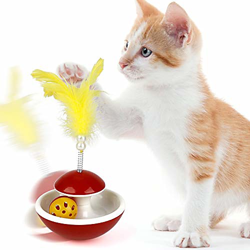 

cat toy funny spring bell interactive tumbler toy cat teaser toy