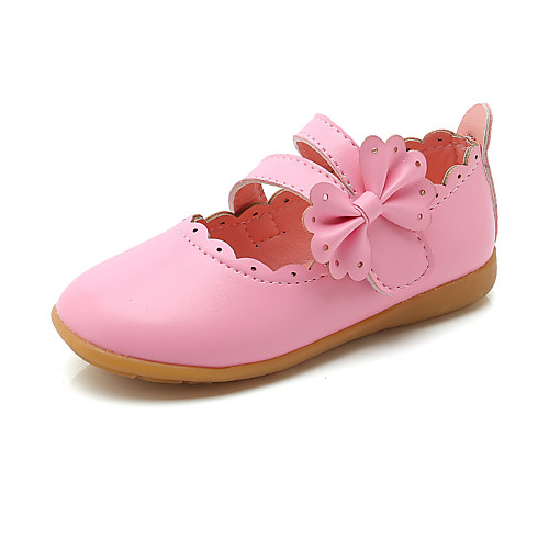 

Girls' Flats Princess Shoes PU Little Kids(4-7ys) Daily Walking Shoes White Fuchsia Pink Fall Spring