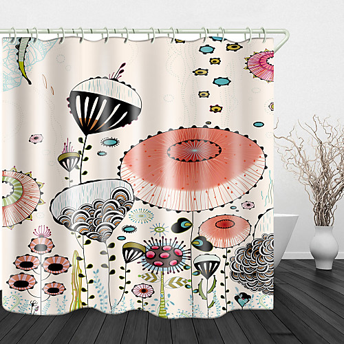 

Beautiful Balloon Print Waterproof Fabric Shower Curtain for Bathroom Home Decor Covered Bathtub Curtains Liner Includes with Hooks