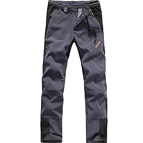 

men's softshell fleece lined trousers windproof water-resistant functional outdoor sport camping hiking trekking pants (x-large, dark grey)