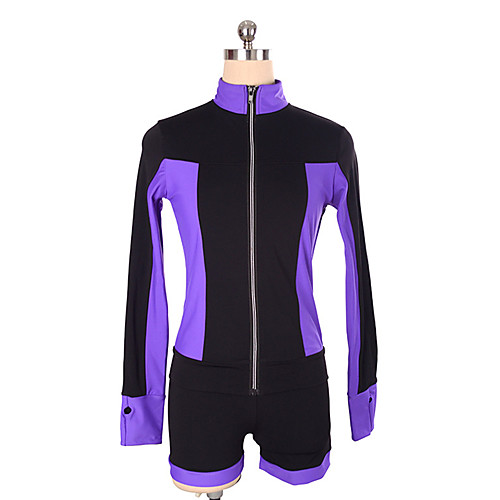 

Figure Skating Jacket with Pants Women's Girls' Ice Skating Pants / Trousers Top Purple Red Royal Blue Patchwork Spandex High Elasticity Training Competition Skating Wear Patchwork Long Sleeve Ice