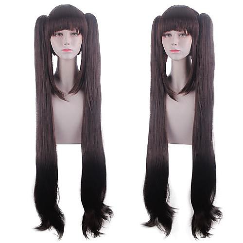 

Cosplay Costume Wig chocolate Natural Straight With Bangs Wig Long Brown Synthetic Hair Women's Anime Cosplay Creative Brown