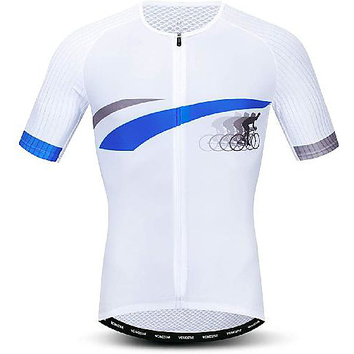 

21Grams Men's Short Sleeve Cycling Jersey White Bike Jersey Mountain Bike MTB Road Bike Cycling Breathable Quick Dry Sports Clothing Apparel / Athletic