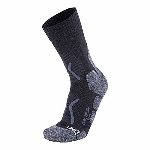 

men's cool merino trekking socks, black/grey melange, 39/41
