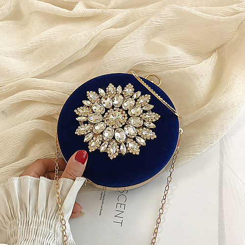 

female fashion rhinestones wild shoulder bag round bag party