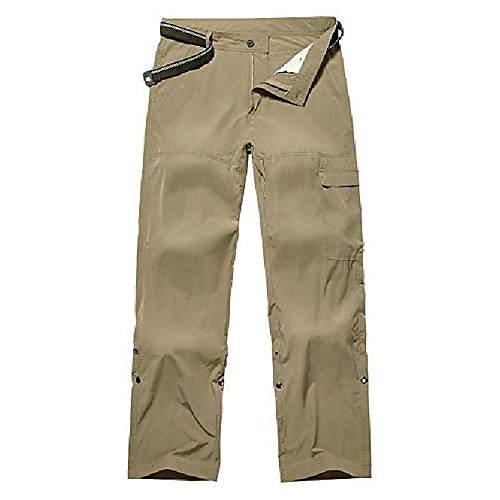 

men's outdoor quick dry stretch hiking fishing convertible cargo work pants khaki
