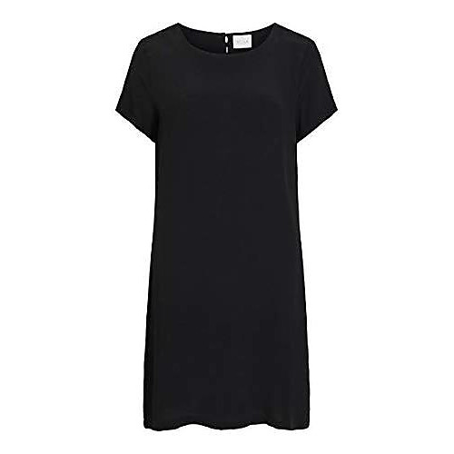 

female dress in knee length short sleeved 34black