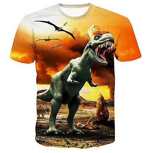 

Men's Boys' Kids Short Sleeve Running Shirt Tee Tshirt Top Athletic Spandex Breathable Quick Dry Moisture Wicking Gym Workout Running Active Training Jogging Exercise Sportswear 3D Normal Orange