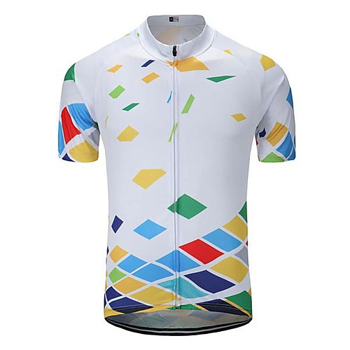 

21Grams Men's Short Sleeve Cycling Jersey White Bike Jersey Mountain Bike MTB Road Bike Cycling Breathable Sports Clothing Apparel / Athletic
