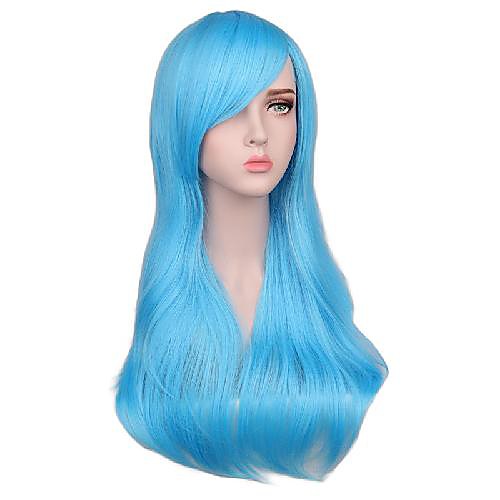 

Synthetic Wig Curly Asymmetrical With Bangs Wig Medium Length Dark Brown Watermelon Red Brown Silver Blonde Synthetic Hair 26 inch Women's Anime Fashionable Design Soft Blue Brown