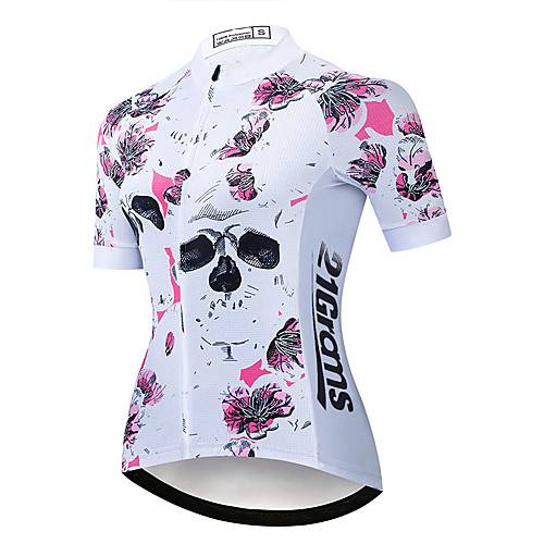 

21Grams Women's Short Sleeve Cycling Jersey White Bike Jersey Mountain Bike MTB Road Bike Cycling Breathable Sports Clothing Apparel / Athletic